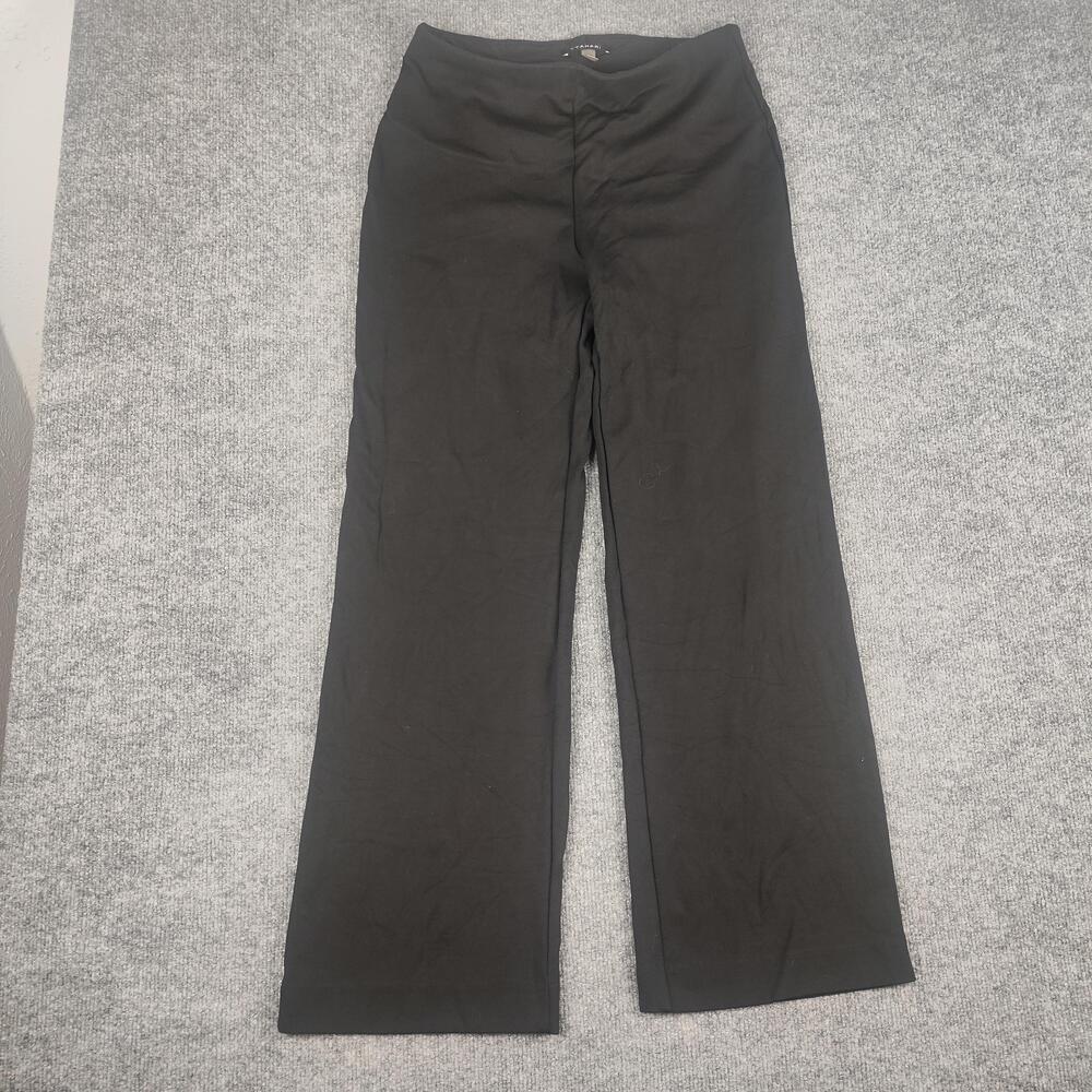 T Tahari Pants Womens Medium Black Jersey Pull On Straight Leg Shaping Dress